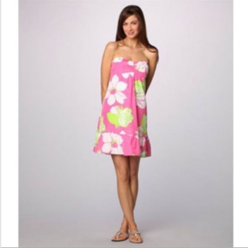 Lilly Pulitzer Blair Printed Silk Dress Hotty Pink She’s A Piston Style 74828 6